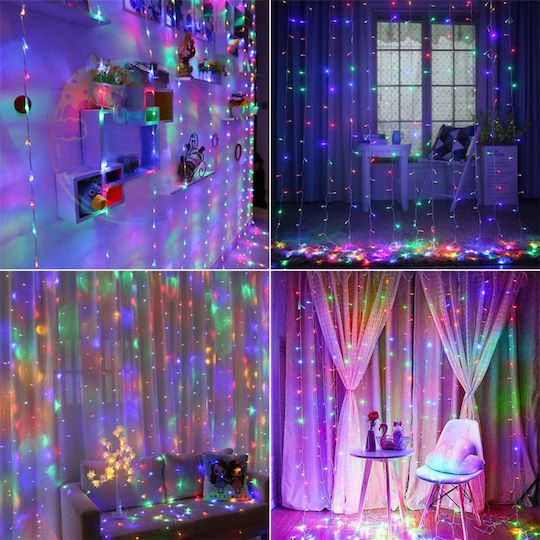 600 Λαμπάκια LED 6μ. x 300εκ. RGB τύπου Κουρτίνα