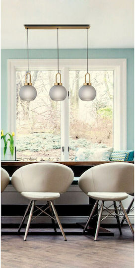 Viokef Doria Pendant Light Gold Rail with Socket E27 87x120cm