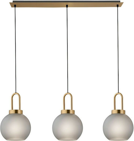 Viokef Doria Pendant Light Gold Rail with Socket E27 87x120cm