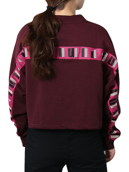 Puma Revolt Women's Cropped Sweatshirt Burgundy