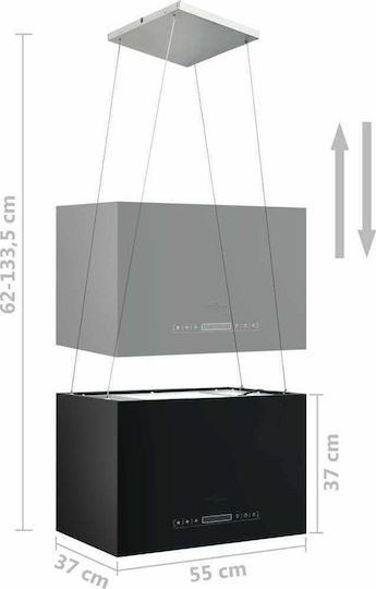 vidaXL Απορροφητήρας Νησίδα 55cm Inox