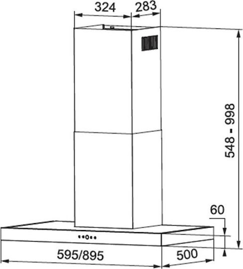 Franke Tiber XS Каминен аспиратор 90см Inox