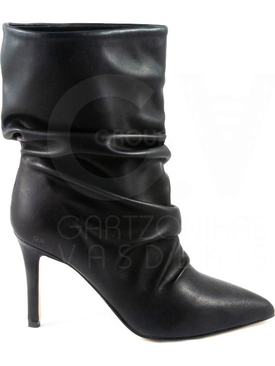 Damen Chelsea Stiefeletten mit hohem Absatz Schwarz