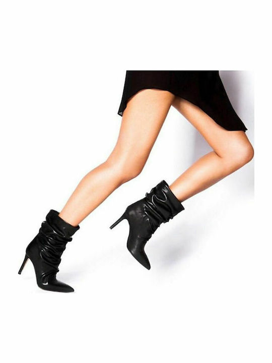 Damen Chelsea Stiefeletten mit hohem Absatz Schwarz