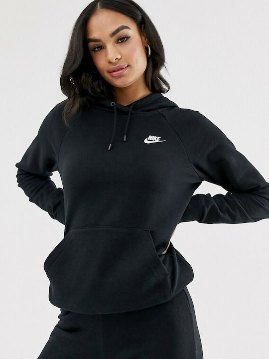 Nike Sportswear Essentials Γυναικείο Φούτερ με Κουκούλα Μαύρο BV4124-010