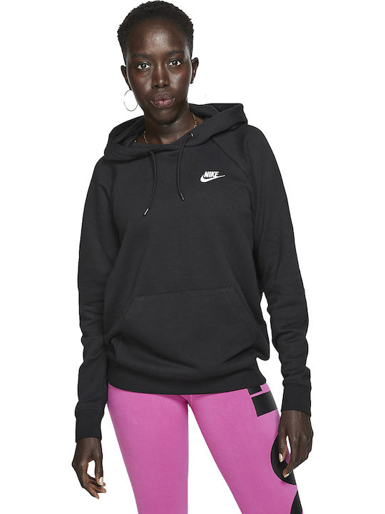 Sportswear Essentials Γυναικείο Φούτερ με Κουκούλα Μαύρο