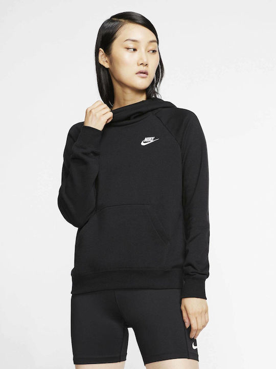 Sportswear Essentials Γυναικείο Φούτερ με Κουκούλα Μαύρο