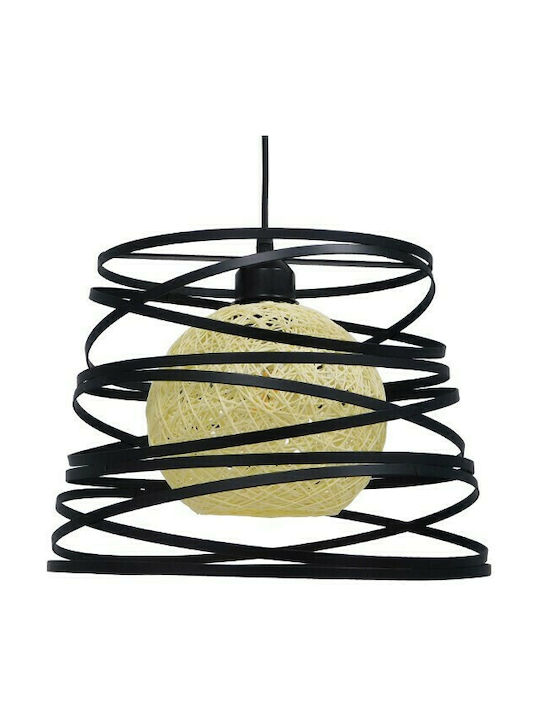 GloboStar Carter Pendant Light Black Grid with Socket E27 32x33x25cm