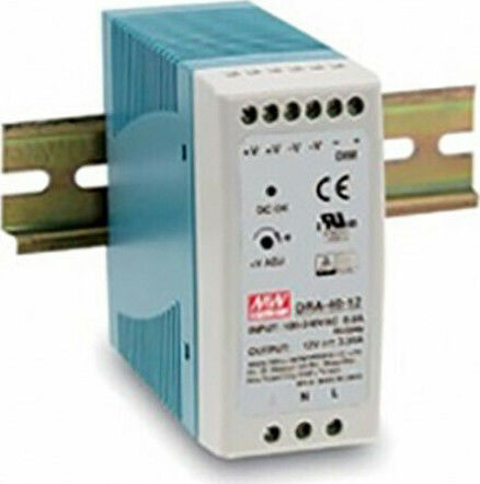 Mean Well DRA60-12 DIN Rail Power Supply 5A/12V/60W