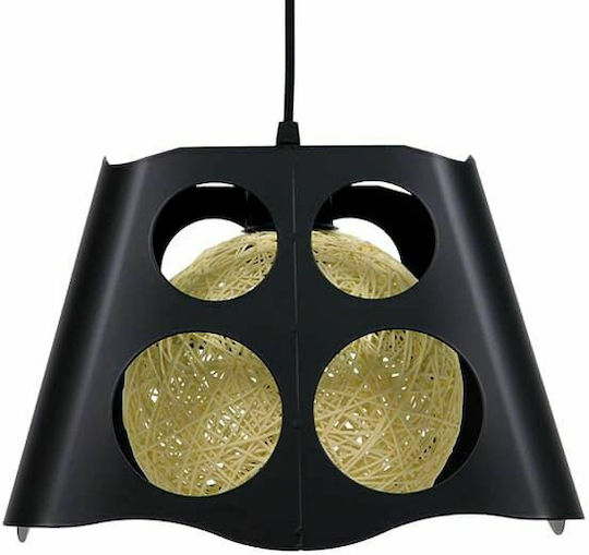 GloboStar Carter Hängelampe Schwarz mit Fassung E27 28x28x22cm.