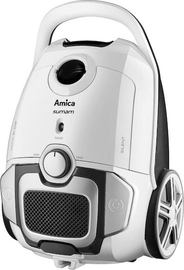 Amica VM6011 Ηλεκτρική Σκούπα 700W με Σακούλα 3lt Λευκή