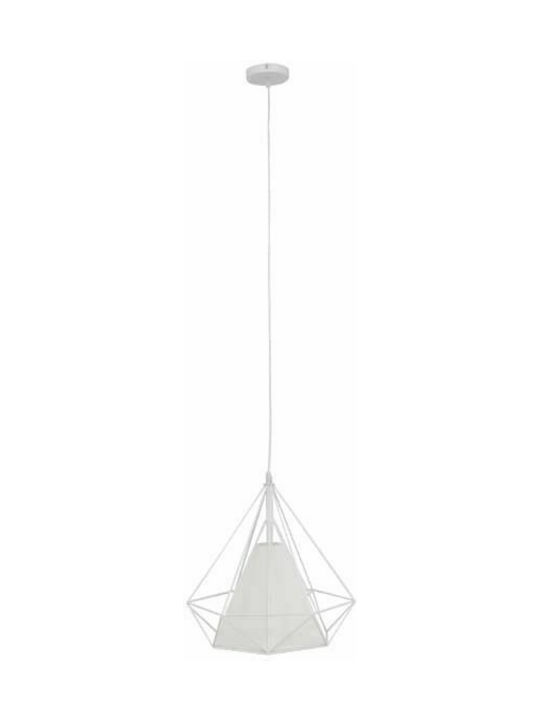 GloboStar Kairi Deckenleuchte Weißes Raster mit Lampenbirnensockel E27 38x39x39cm