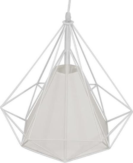 GloboStar Kairi Deckenleuchte Weißes Raster mit Lampenbirnensockel E27 38x39x39cm