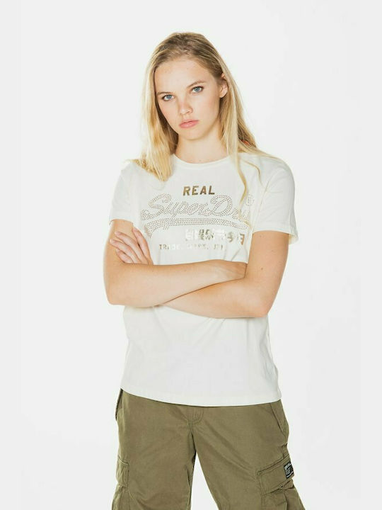 Superdry Luster Γυναικείο T-shirt Λευκό