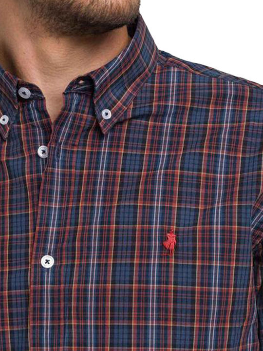 Long Sleeve Checked Blue Shirt