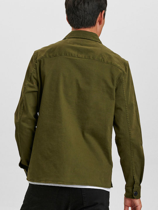 Topper Overshirt Mânecă Lungă În Linie Regular Fit Kaki