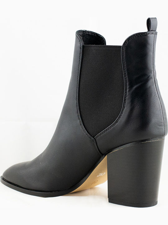Damen Chelsea Stiefeletten mit hohem Absatz Schwarz