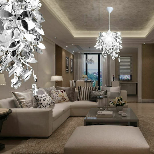 vidaXL Pendant Light Silver with Socket E27 21.5x30cm