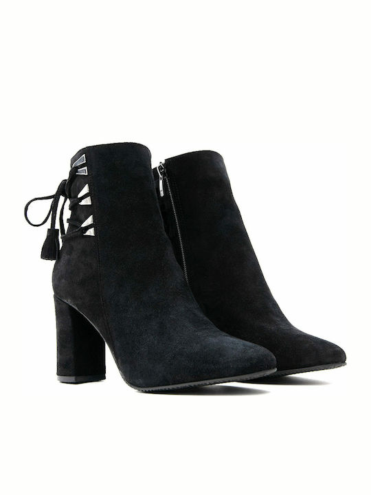 1743 Wildleder Stiefeletten Damen Schwarz
