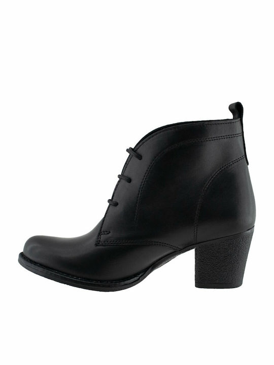 Leder Stiefeletten Damen Schwarz