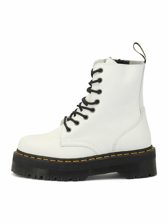 Jadon Leather White Boots