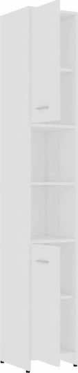 vidaXL Floor Bathroom Column Cabinet L30xD30xH183.5cm White