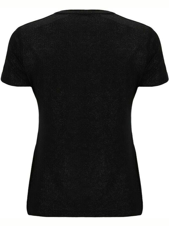 F0WALT2 Γυναικείο Αθλητικό T-shirt Πουά Μαύρο
