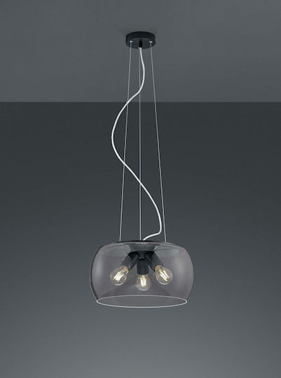 Trio Lighting Valente Adjustable Pendant Light Black with Socket E27 40x40x150cm