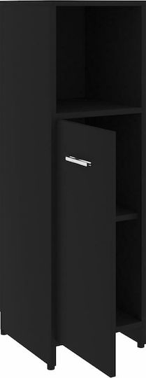 vidaXL Floor Bathroom Column Cabinet L30xD30xH95cm Black