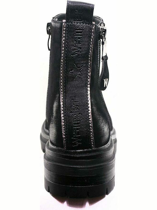 Courtbey Wildleder Stiefeletten Damen Schwarz