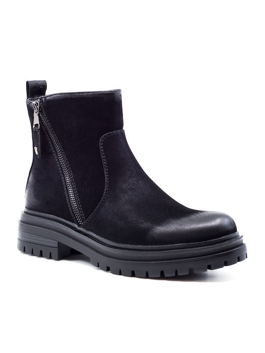 Courtbey Wildleder Stiefeletten Damen Schwarz