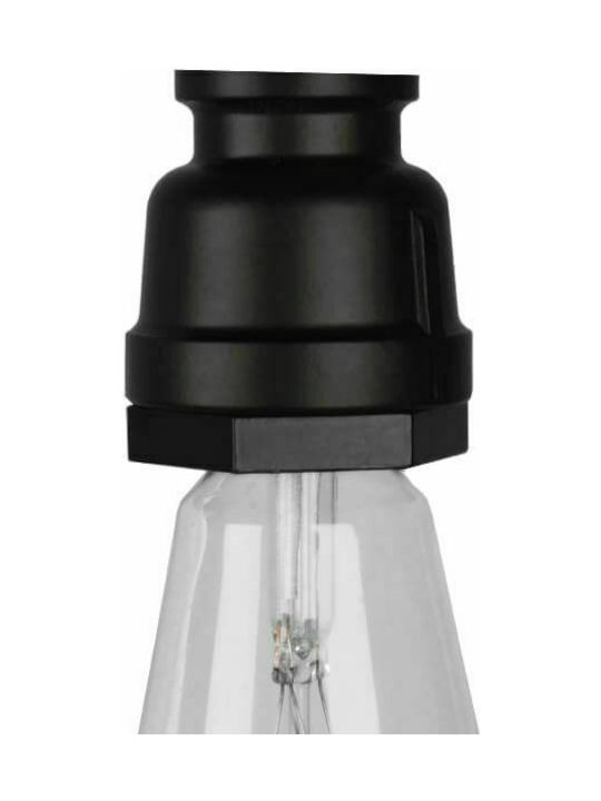 GloboStar Spout Κρεμαστό Φωτιστικό Μαύρο με Ντουί E27 5x7.5x20εκ.