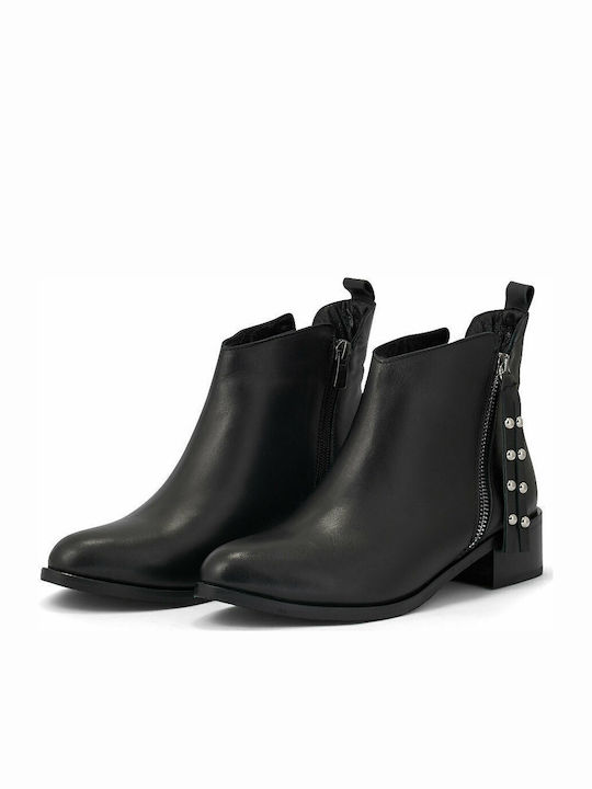 Leather Women's Ankle Boots Black