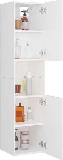 vidaXL Wall Hung Cabinet Bathroom Column Cabinet L30xD30xH130cm White