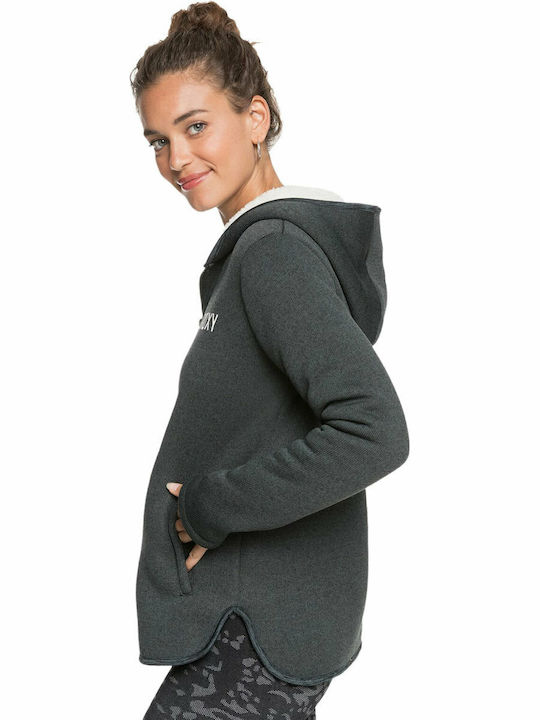Fever Fleece Γυναικεία Ζακέτα με Φερμουάρ Γκρι