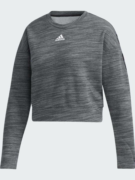 Essentials Tape Cropped Γυναικείο Φούτερ Dark Grey Heather