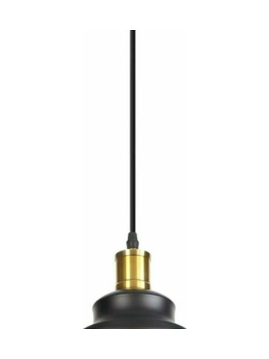 Powertech Pendant Light Black with Socket E27 29x29cm