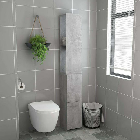 vidaXL Στήλη Μπάνιου Δαπέδου Μ25xΒ25xΥ170cm Γκρι