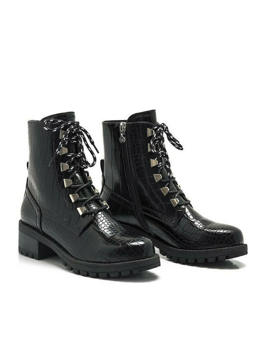 62685 Leder Stiefeletten Damen Cocus Black