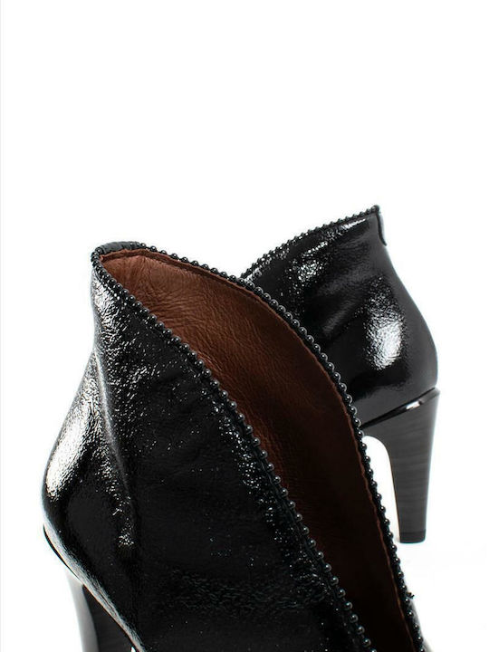 Women's Patent Leather Ankle Boots Black