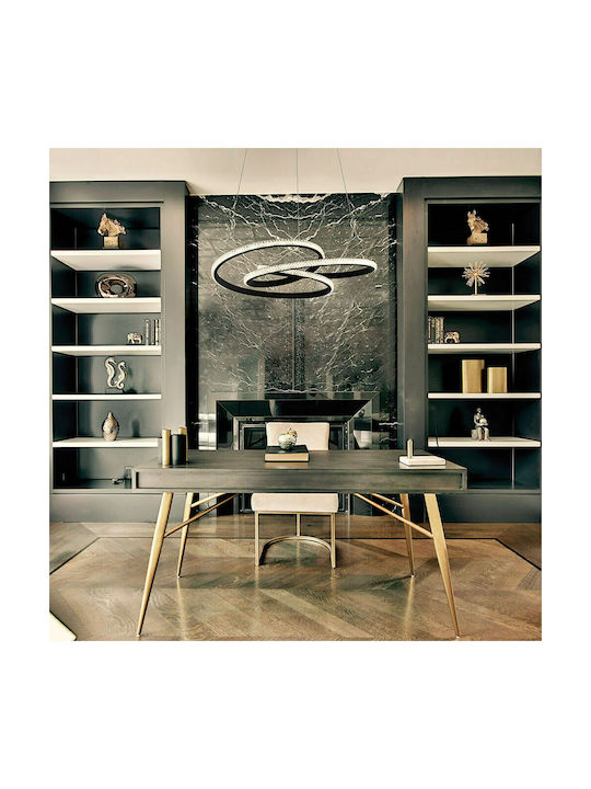 Viokef Berlin Pendant Light Black with Crystals 52x520x120cm