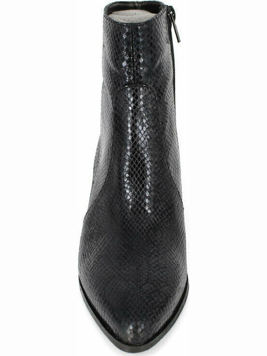 Leder Stiefeletten Damen Schwarz