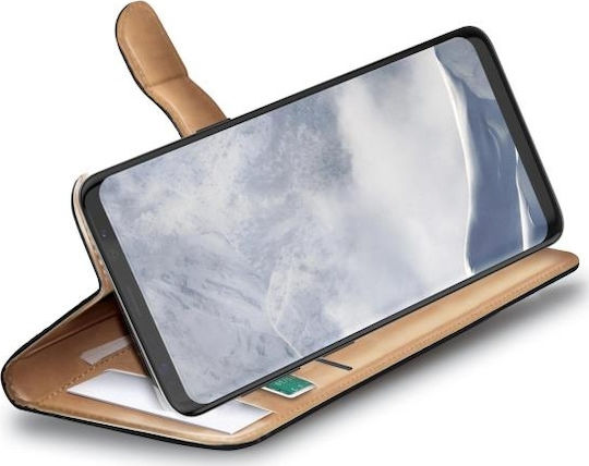 Celly Wally Book Δερματίνης Μαύρο (Galaxy S9)