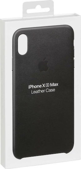 Apple Leather Case Задна корица Кожа Черен (iPhone XS Max)