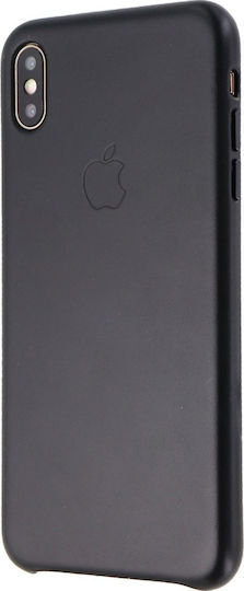 Apple Leather Case Задна корица Кожа Черен (iPhone XS Max)