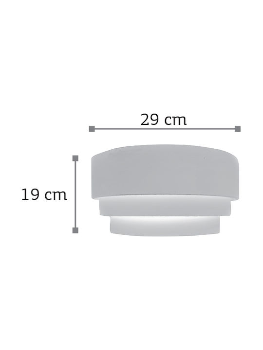 Inlight Modern Leuchte Wand mit Fassung E14 Weiß 29cm