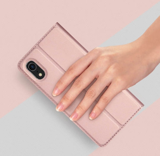 Dux Ducis Skin Pro Книга Изкуствена кожа Розово злато (iPhone XR)