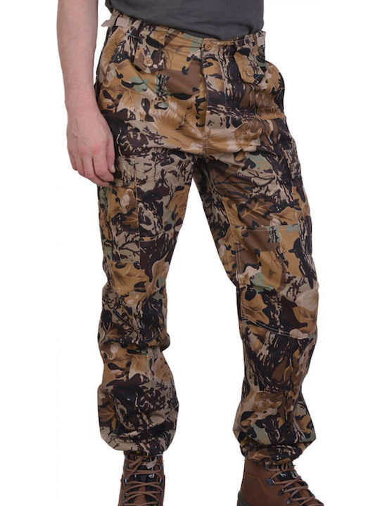 Ergo Hunting Pants IERAX Military Camouflage Foliage In Brown Color