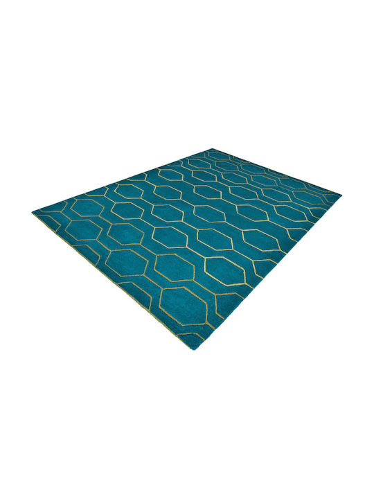 Wedgwood BC291518 Handgefertigt Teppich Rechteckig Wolle Blue Arris Teal - Arris Teal