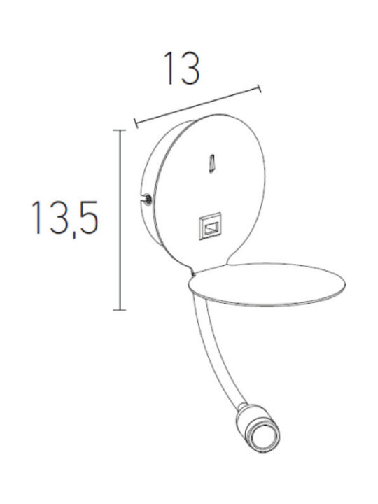 Zambelis Lights Lamp Wall LED White 13cm Zambelis Lights Lamp Wall LED White 13cm